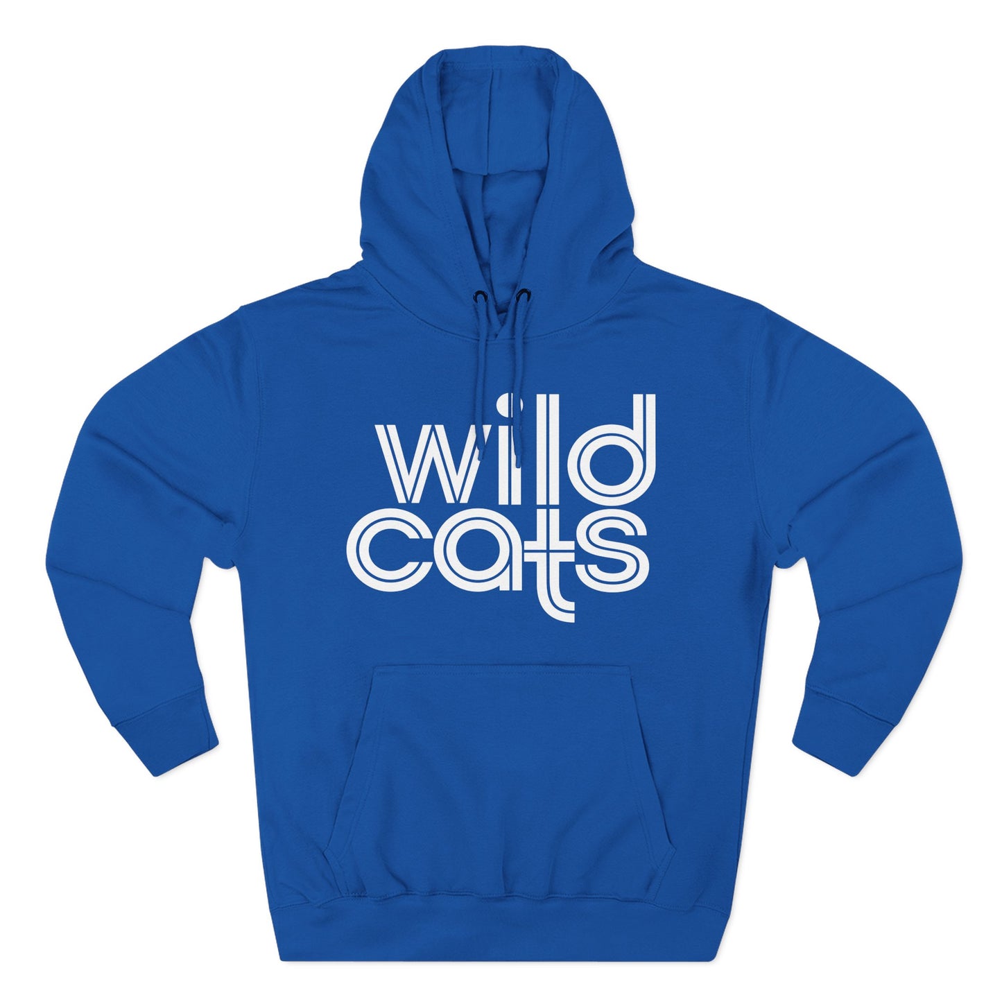 Wild Cats Hoodie — Retro White Logo Fleece Pullover