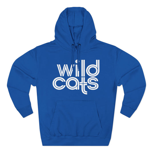 Wild Cats Hoodie — Retro White Logo Fleece Pullover