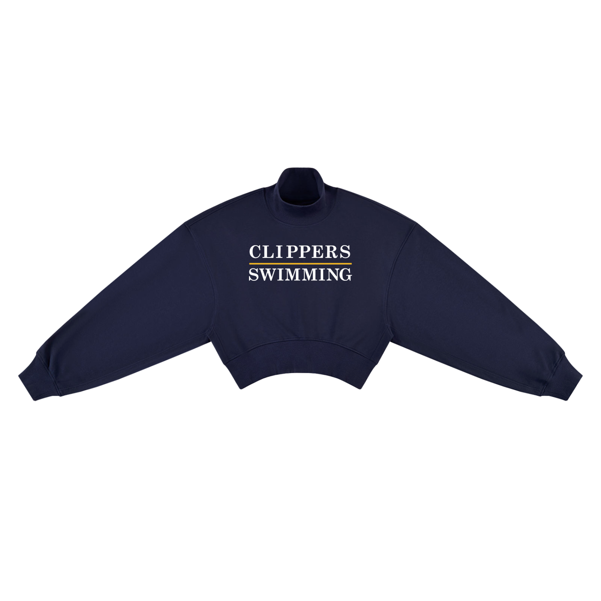 Clippers Swimming - Women's Crop Mock Neck Sweatshirt